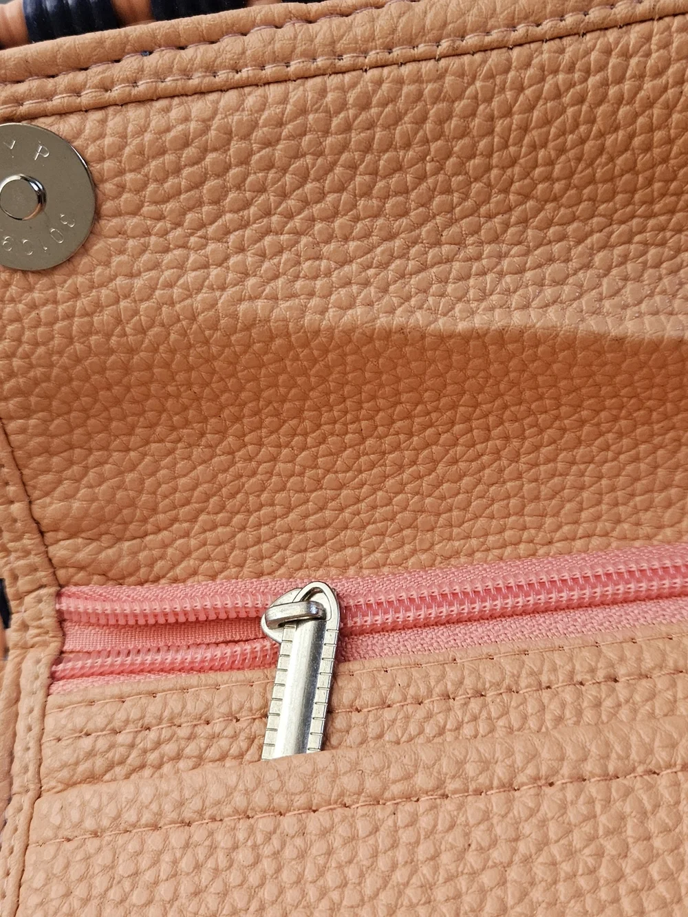 Woven Navy and Peach Strap